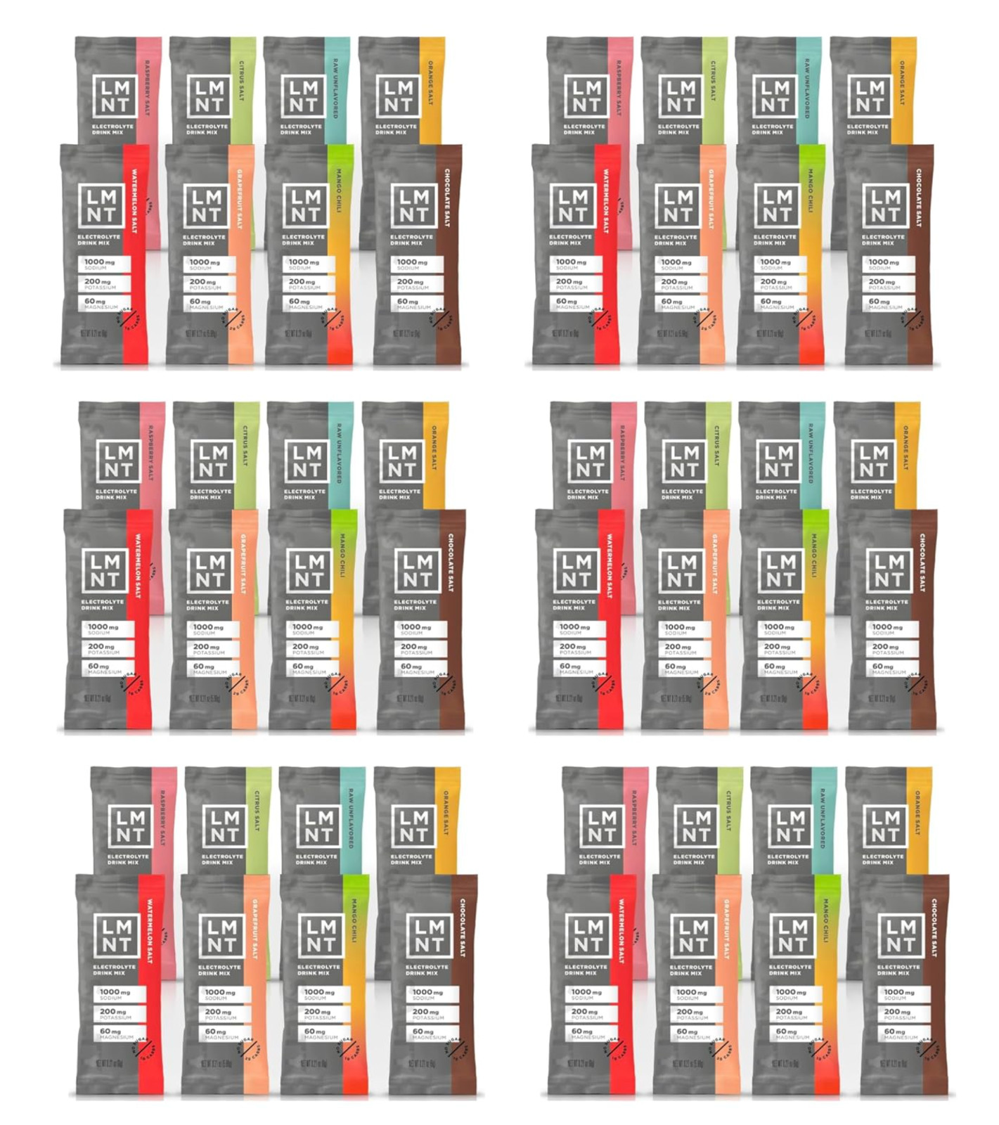 LMNT Zero Sugar Electrolytes - Sample Pack | Drink Mix | 48-Count Pack LMNT Zero Sugar Electrolytes - Sample Pack | Drink Mix | 48-Count Pack