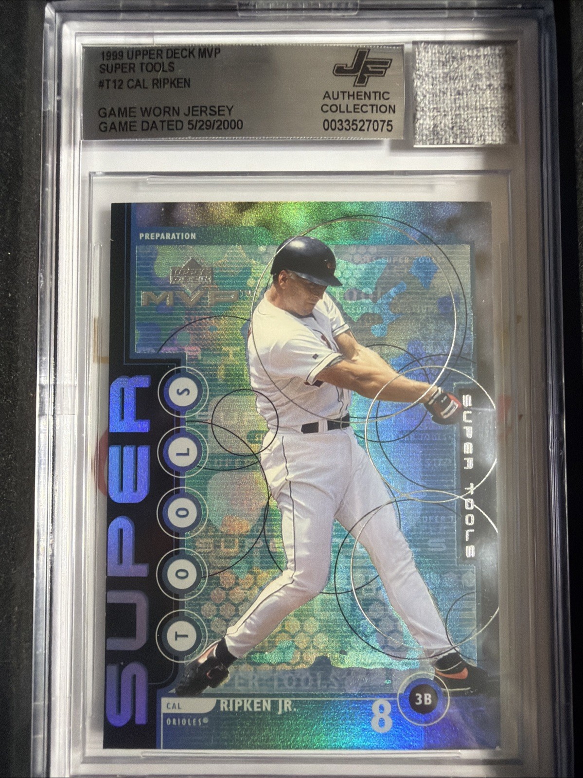 Cal Ripkin Jr. 1999 Upper Deck Game Worn Jersey Patch Beckett Authenticated Cal Ripkin Jr. 1999 Upper Deck Game Worn Jersey Patch Beckett Authenticated