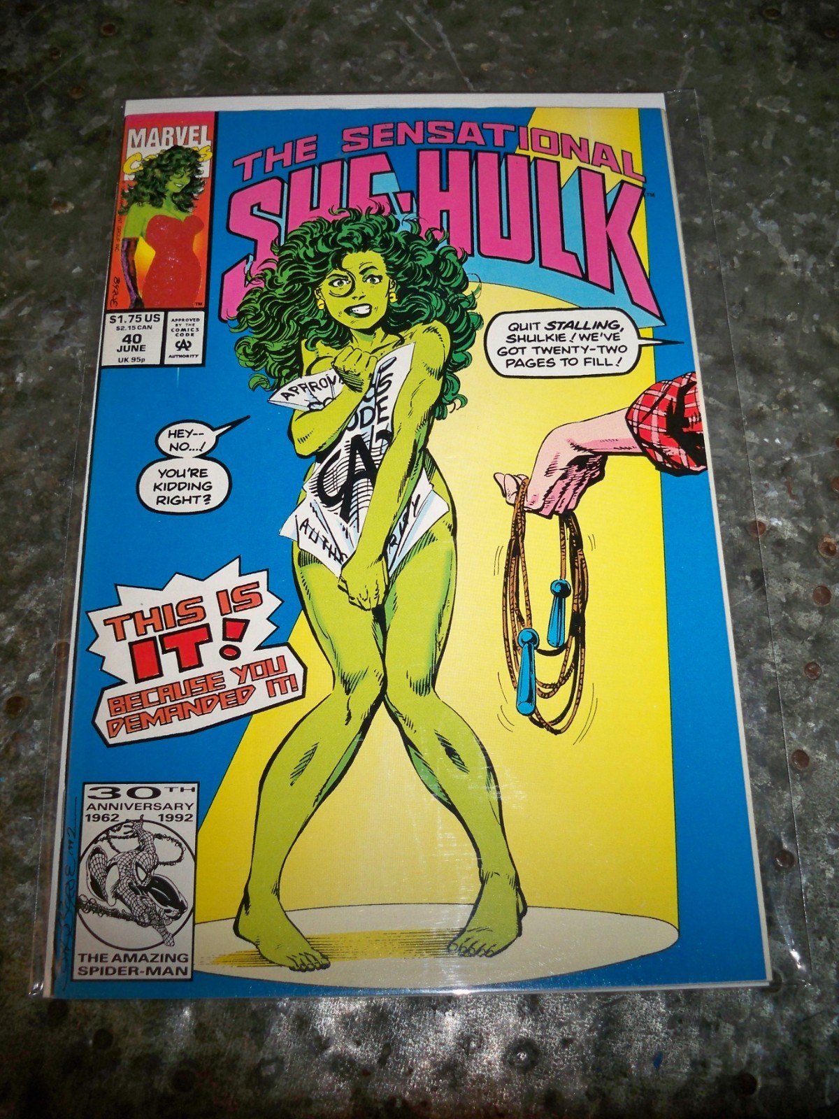 Sensational She-Hulk #40 Key Issue 1992 Marvel Comics High Grade Bagged & Board