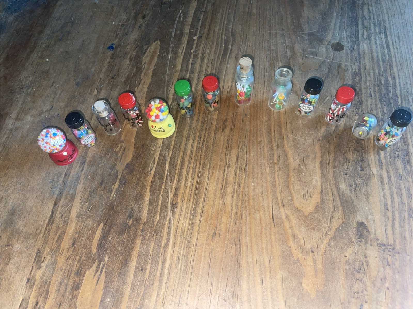 Vintage Miniature Dollhouse Candy Jars Lot of 13 Pieces Vintage Miniature Dollhouse Candy Jars Lot of 13 Pieces