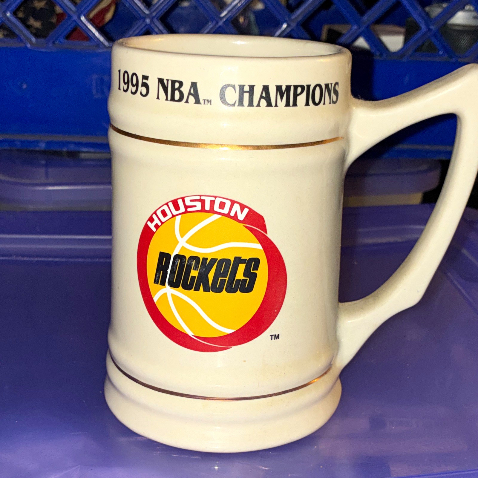 Houston Rockets 1995 NBA Finals Back to Back Champions White Mug Houston Rockets 1995 NBA Finals Back to Back Champions White Mug