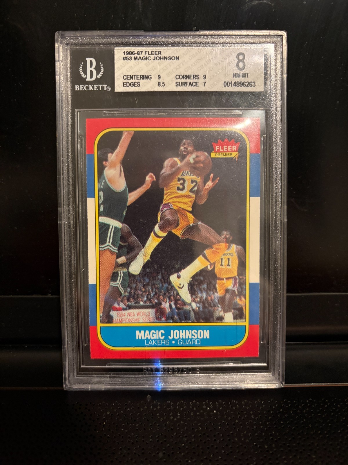 1986-87 Fleer Magic Johnson #53 BGS 8 NM-MT 9 Centering 9 Corners Lakers