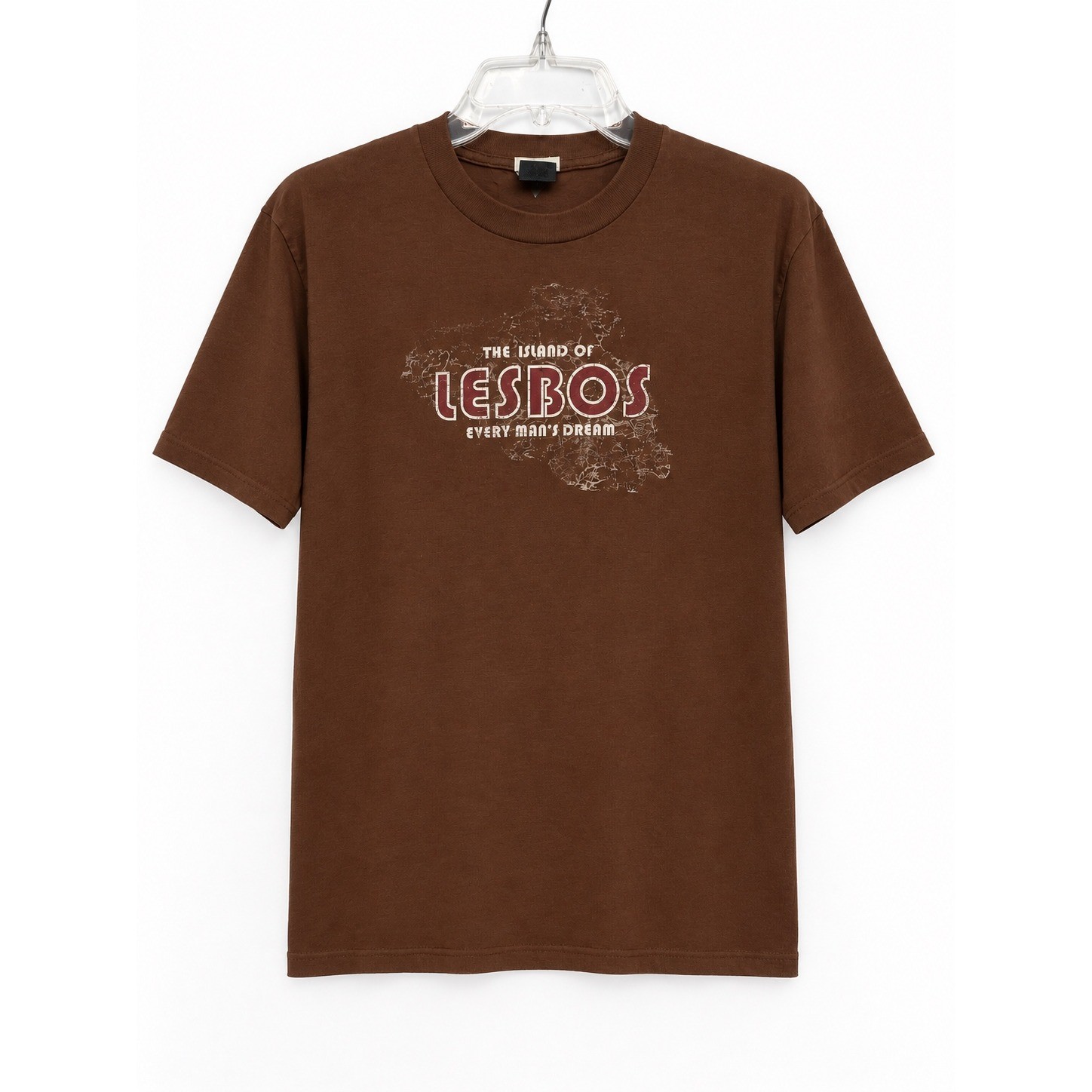 Vintage Abercrombie & Fitch Island of Lesbos T-Shirt Mens M Brown Muscle 1990s Vintage Abercrombie & Fitch Island of Lesbos T-Shirt Mens M Brown Muscle 1990s