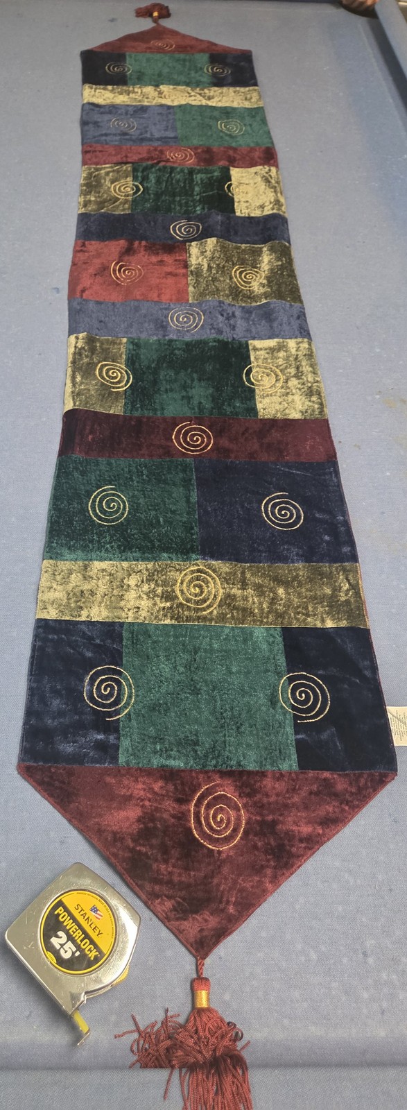 Pier 1 Imports Harlequin Patchwork Tassel Table Runner 14x72 Rayon Cotton Pier 1 Imports Harlequin Patchwork Tassel Table Runner 14x72 Rayon Cotton