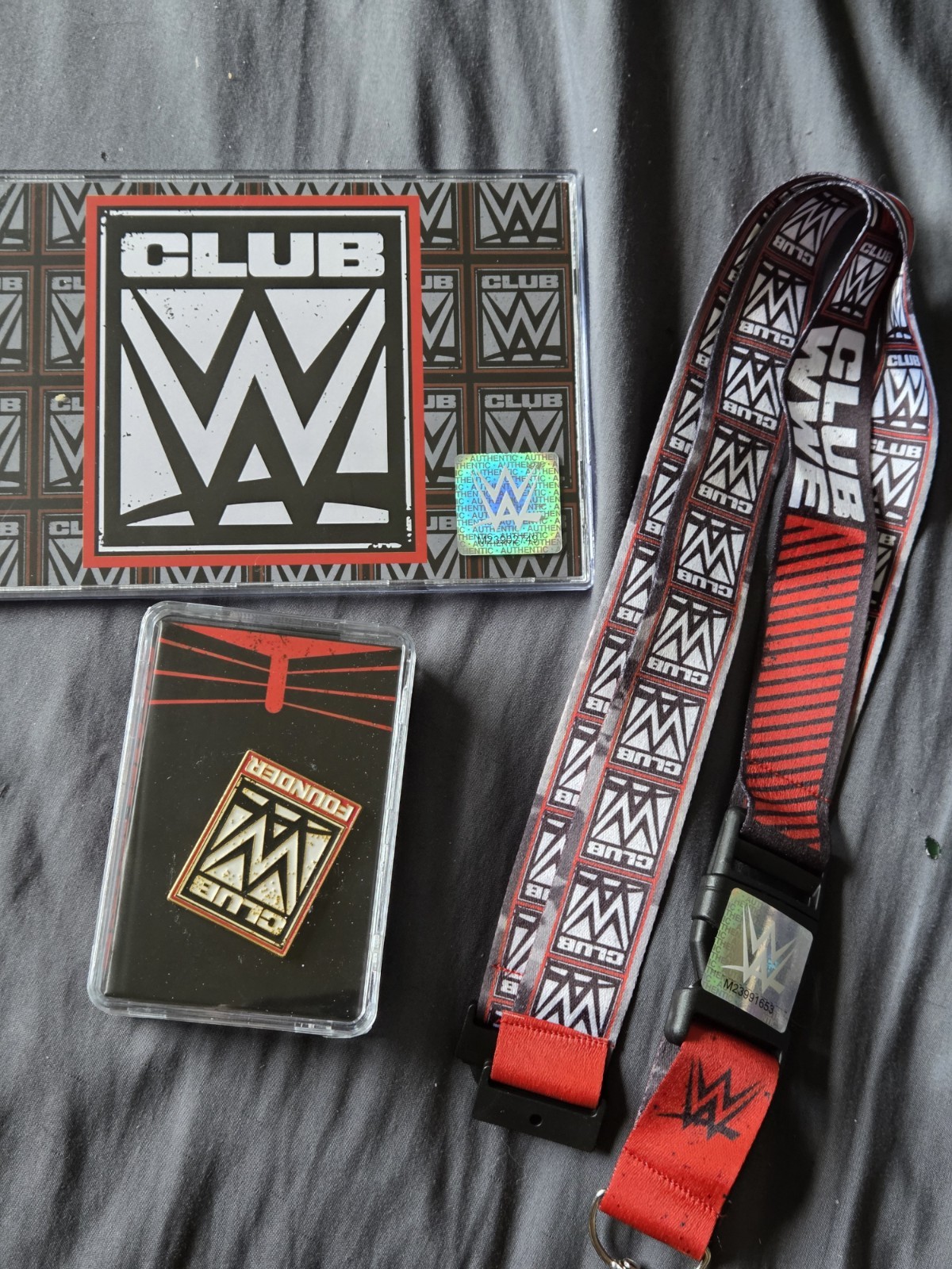 Exclusive Official 2026 CLUB WWE FOUNDER SET Pin w/Cena Case + Ring Canvas Relic