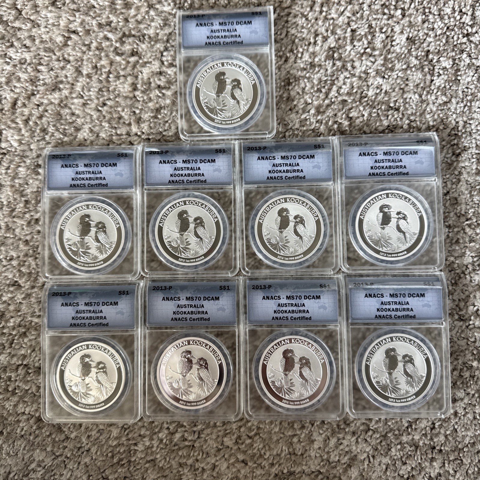 2013 P Australia 1$ Silver Kookaburra ANACS MS70 DCAM 9 Available