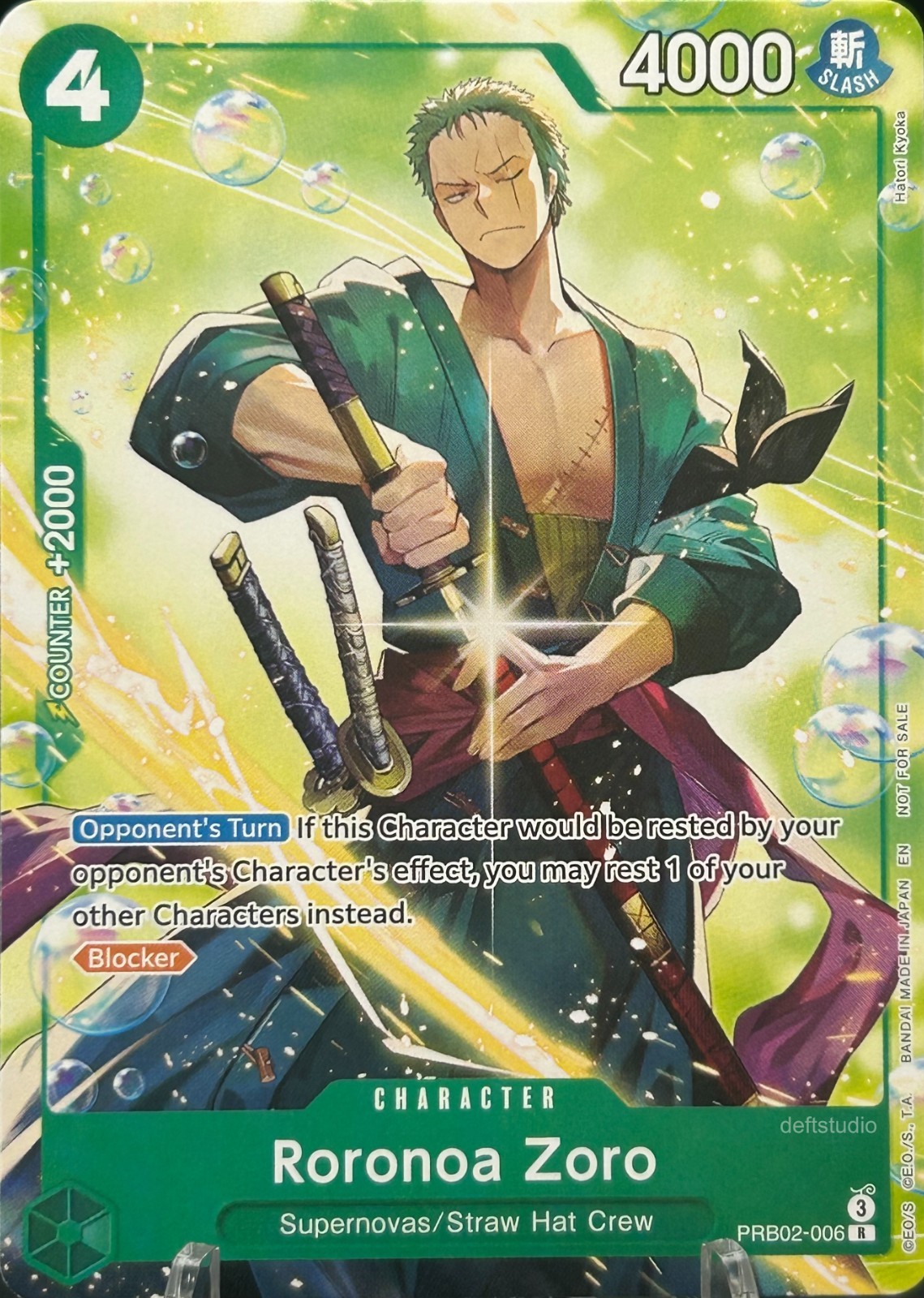 • Roronoa Zoro • PRB02-006 Alt Art Bubble Welcome Pack 2026 One Piece TCG NM • Roronoa Zoro • PRB02-006 Alt Art Bubble Welcome Pack 2026 One Piece TCG NM