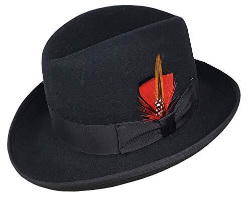 Homburg Style Godfather Men\'s Hats 100% Wool Felt DIFFERENT TOUCH