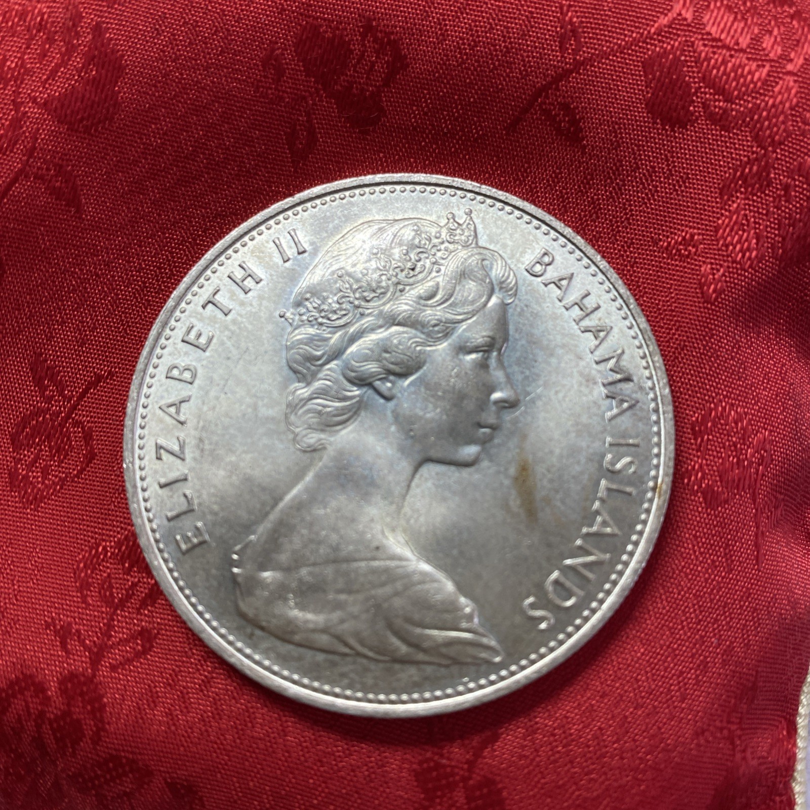 1966 BAHAMAS QUEEN ELIZABETH II 5 DOLLAR .925 SILVER BUNC 45MM COIN 1.5 OUNCES 1966 BAHAMAS QUEEN ELIZABETH II 5 DOLLAR .925 SILVER BUNC 45MM COIN 1.5 OUNCES