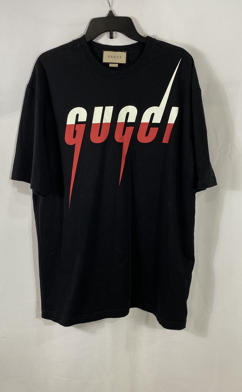 Gucci Men\'s Black Blade Logo Graphic Cotton T-Shirt Made in Italy Sz XXL
