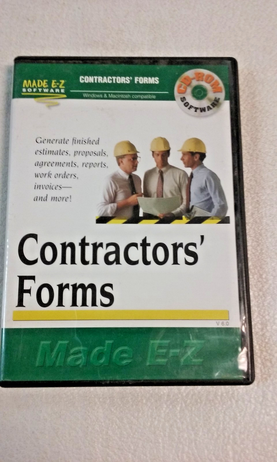 CONTRACTORS FORMS MADE E-Z CD-ROM SOFTWARE WINDOWS V 6.0 with CASE CONTRACTORS FORMS MADE E-Z CD-ROM SOFTWARE WINDOWS V 6.0 with CASE