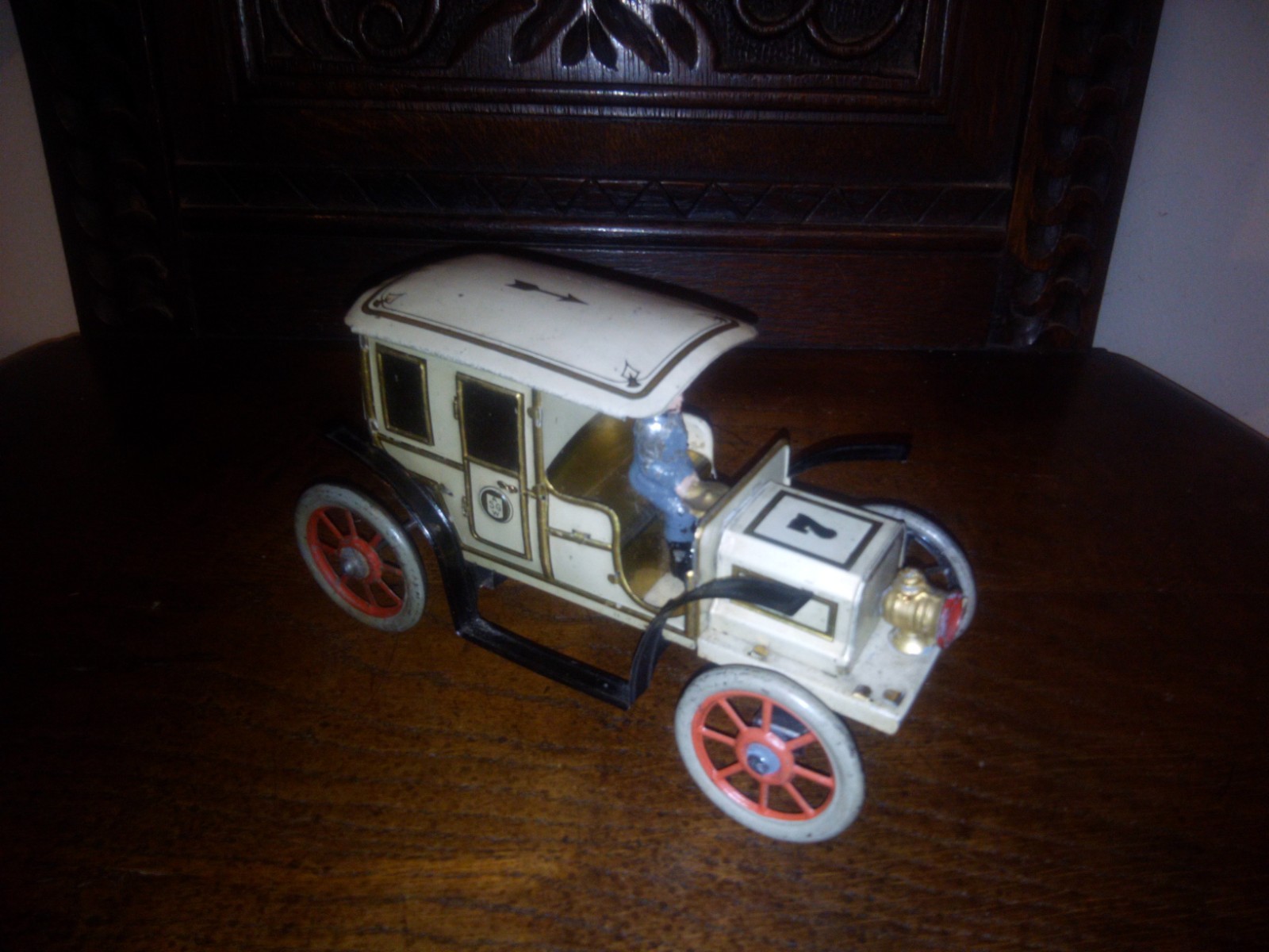 Superb Antique 1910 Gunthermann Biscuit Sweet Tin Car Rare Wind Up Tinplate Toy