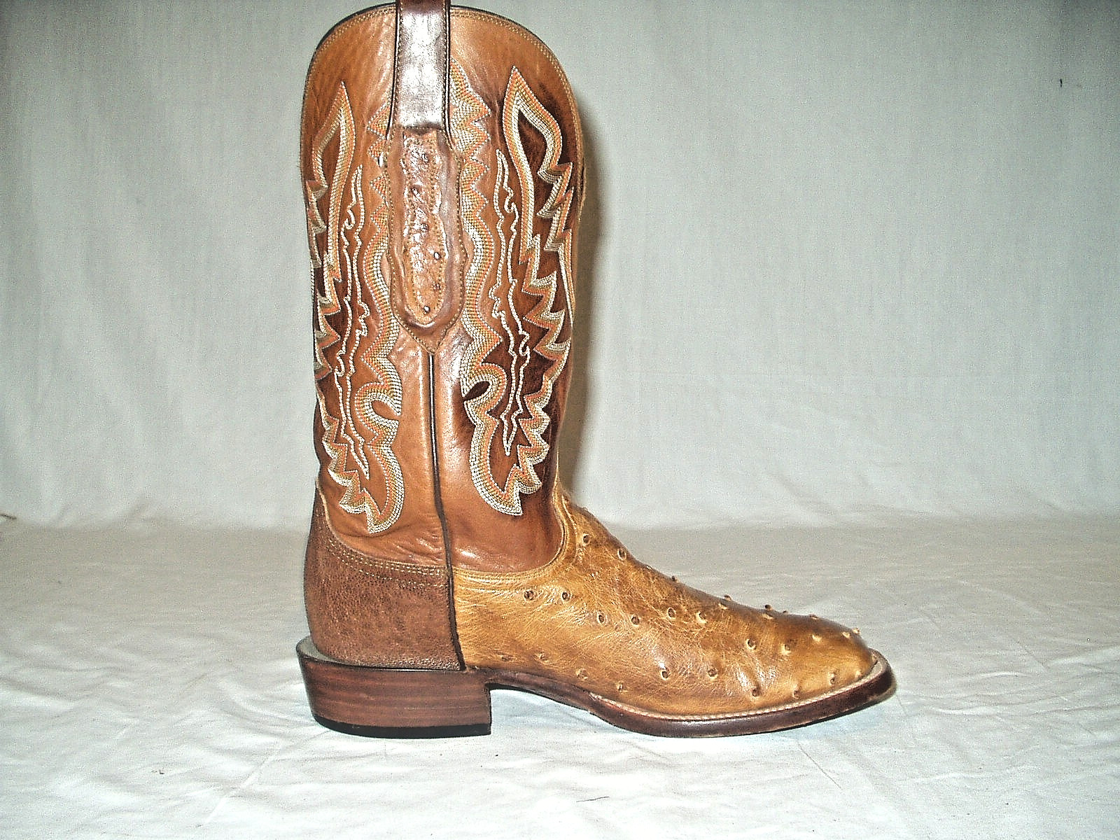 LUCCHESE Exotic Full Quill Ostrich Square Toe Cowboy Boots Size 8D Men\'s Western LUCCHESE Exotic Full Quill Ostrich Square Toe Cowboy Boots Size 8D Men\'s Western