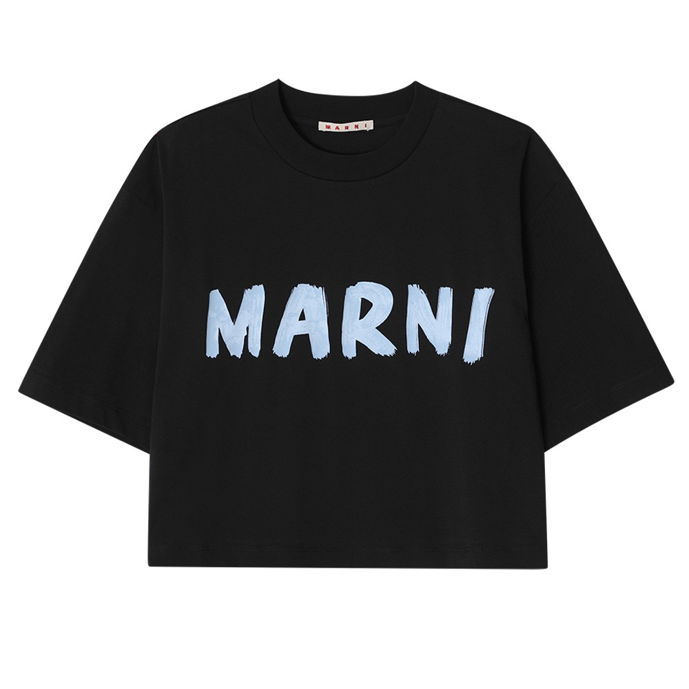 Marni Cropped Logo T-Shirt THJE0333P0 USCS11 L2N99 Black