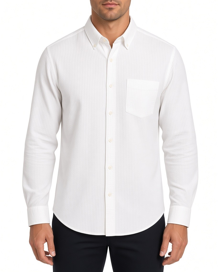 NWT J.Crew Men\'s Slim Fit Organic Cotton Button Down Shirt White Medium AM720