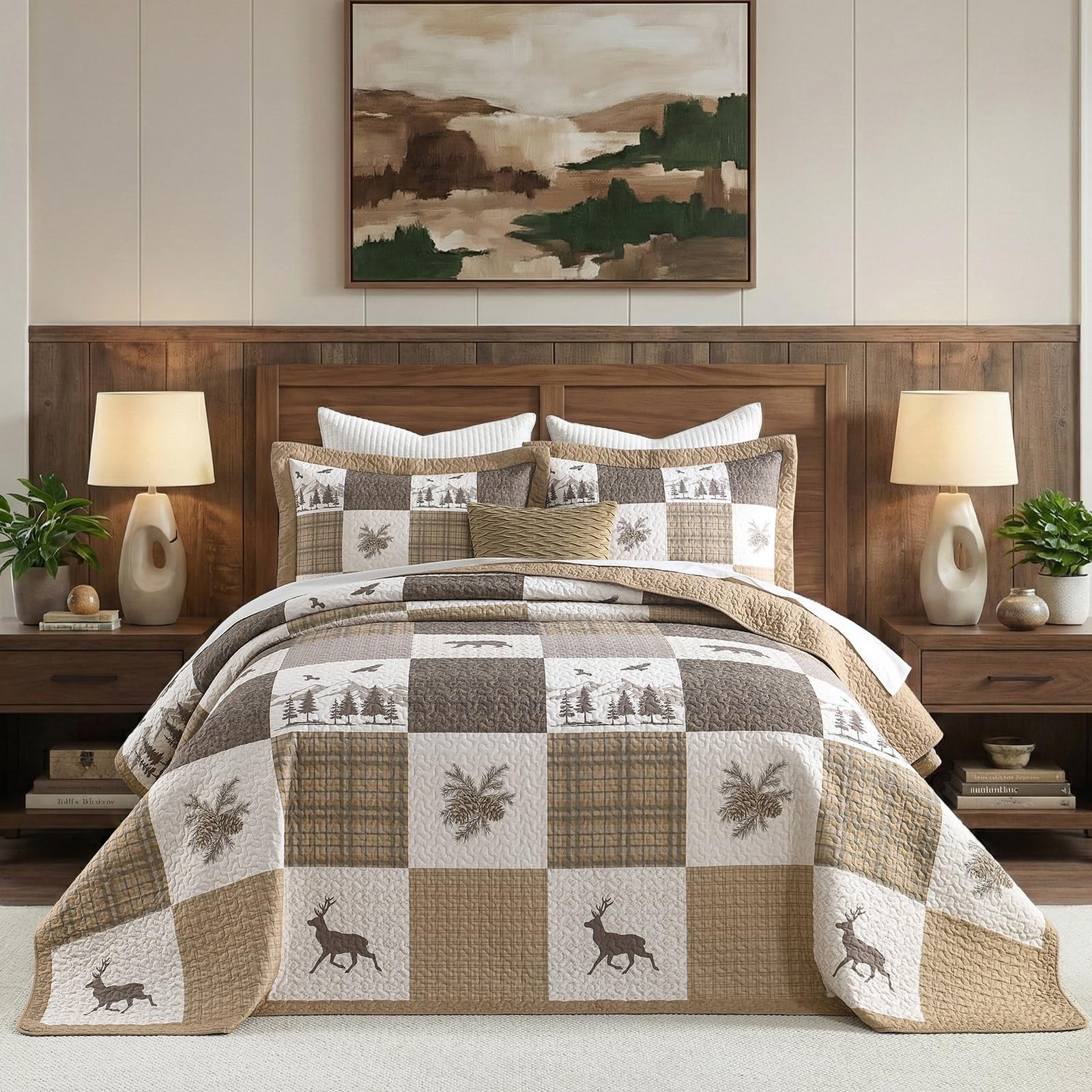 Oversized King Bedspreads 128x120, Extra Large Rustic Quilt | 100% Cotton, Fo... Oversized King Bedspreads 128x120, Extra Large Rustic Quilt | 100% Cotton, Fo...