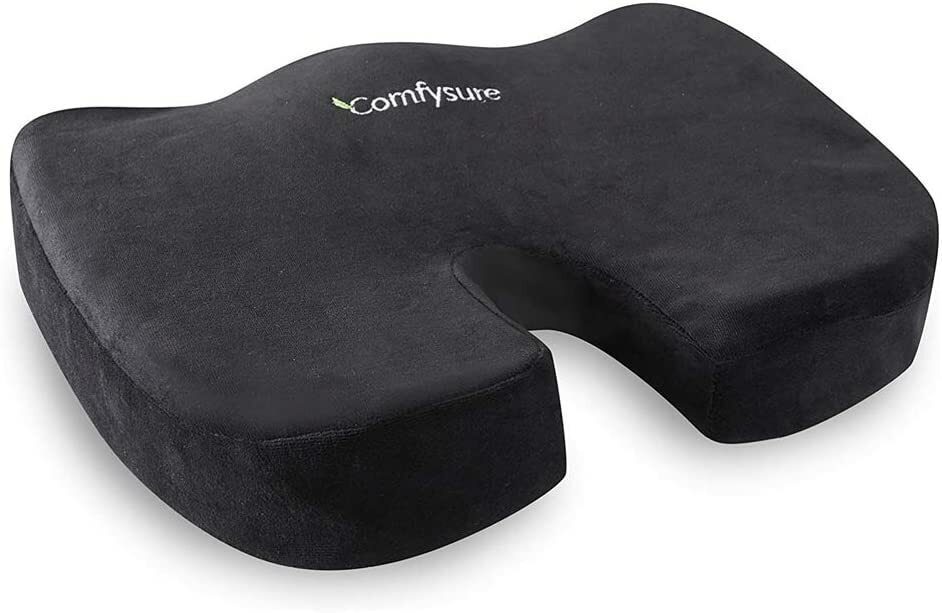 Comfysure Memory Foam Car Seat Cushion Lower back support pillow - Black Comfysure Memory Foam Car Seat Cushion Lower back support pillow - Black