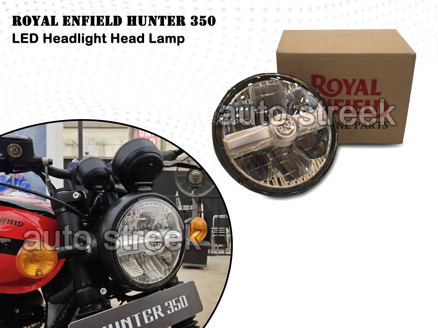 GENUINE ROYAL ENFIELD HUNTER 350 LED HEADLIGHT HEAD LAMP