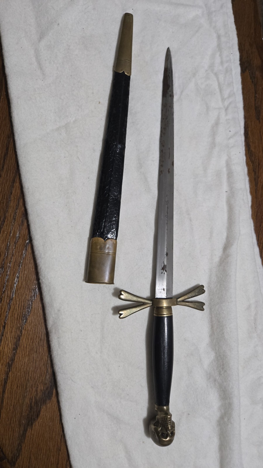 Antique 19thC Masonic Knight Kadosh Ceremonial Dagger Skull Crossbones...