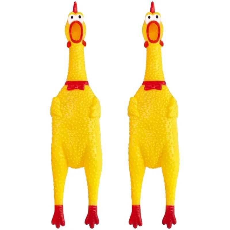 Lot of 2X Large Screaming Chicken Toy Rubber Squawking Chicken 12 inch Lot of 2X Large Screaming Chicken Toy Rubber Squawking Chicken 12 inch