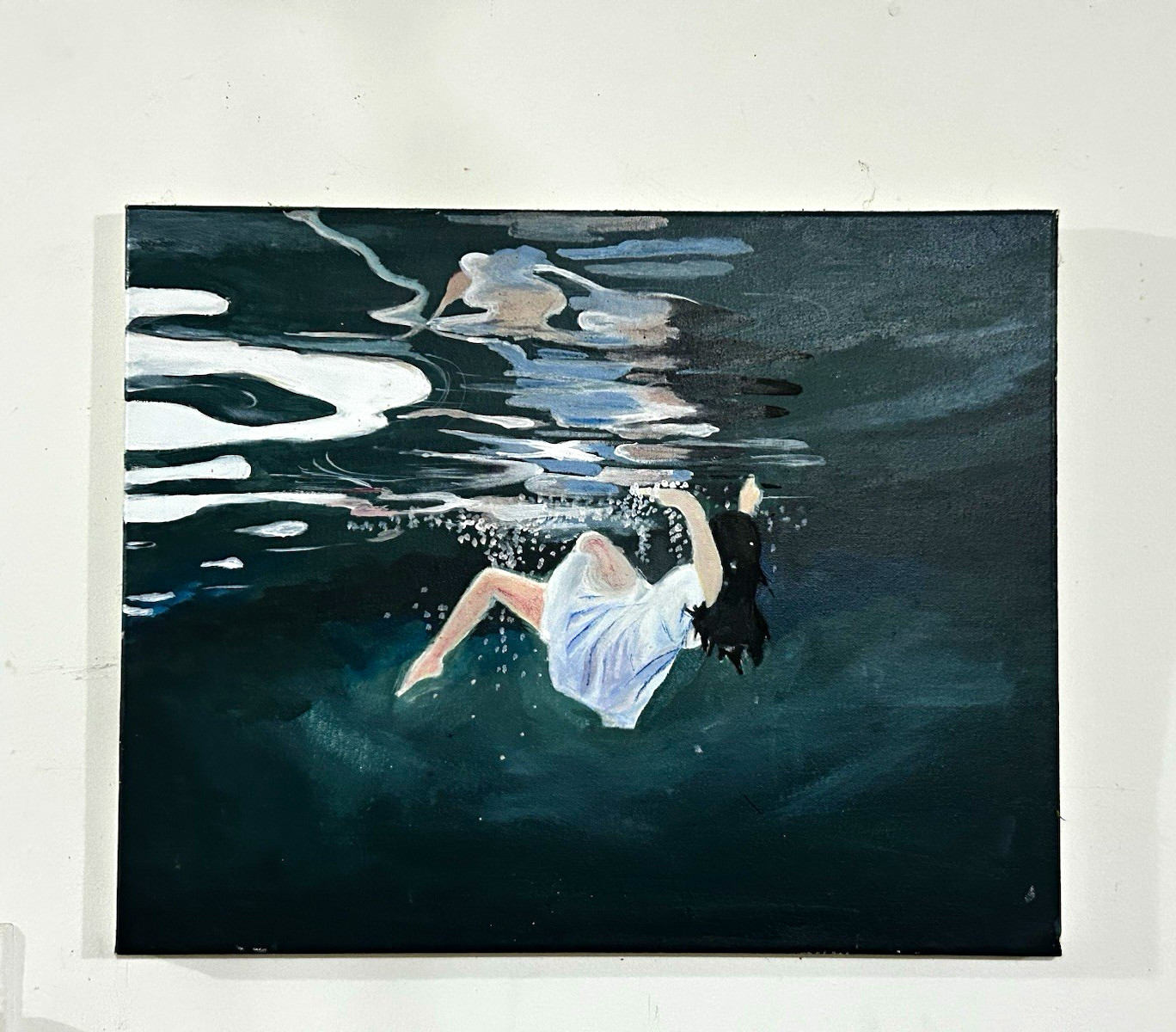 Hand-painted underwater acrylic painting
