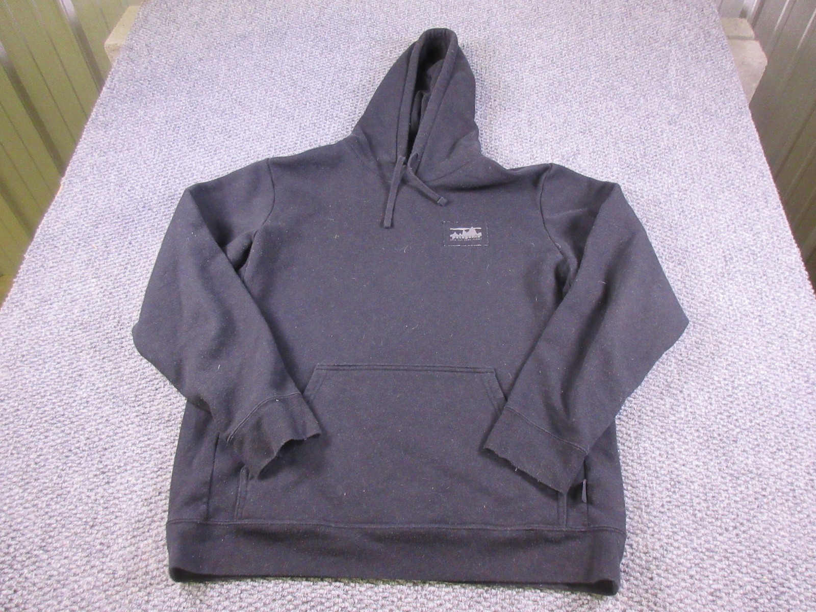 Patagonia Hoodie Mens Large Black Uprisal Pullover Fleece Sweatshirt Kangaroo