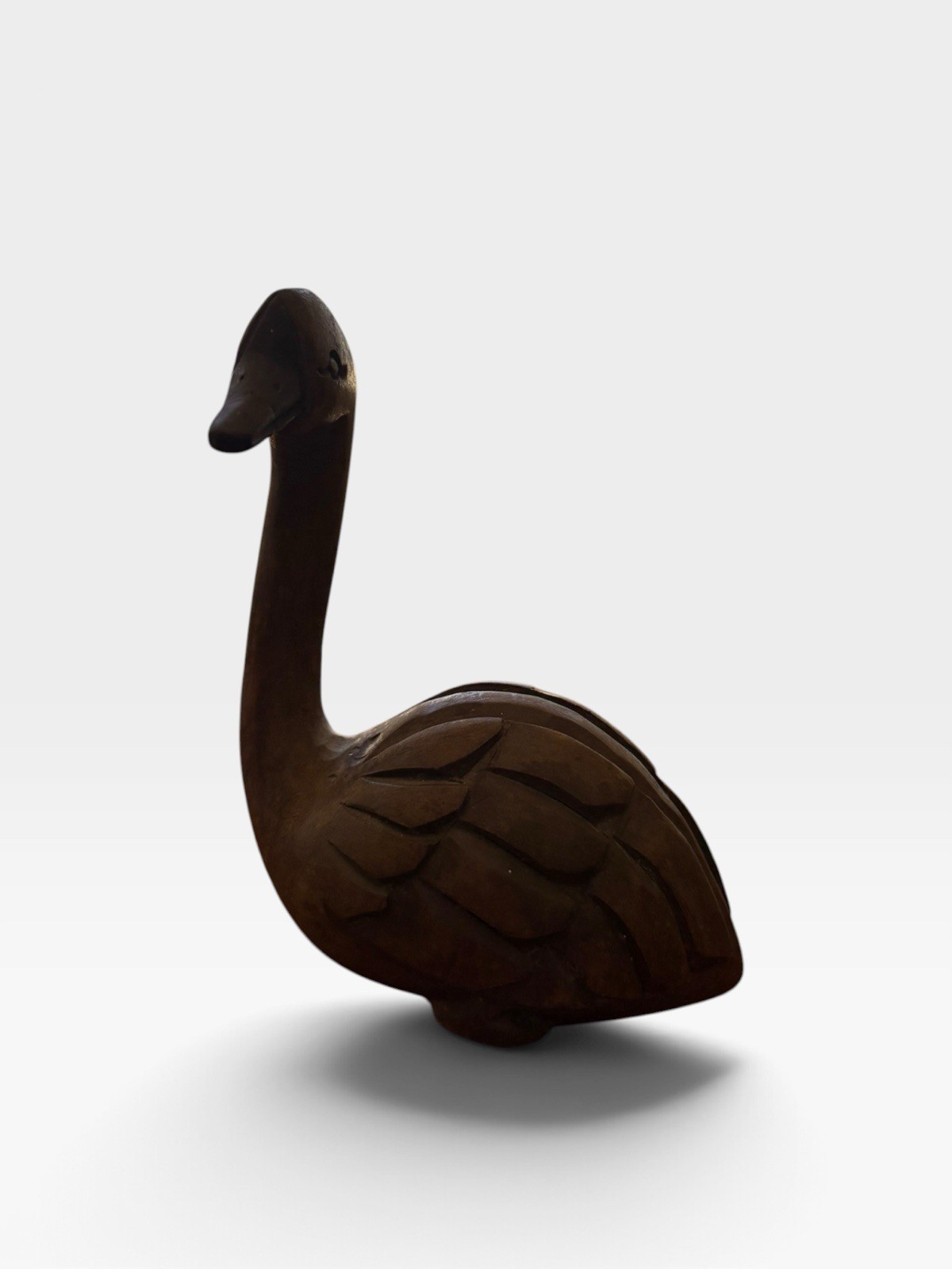 Vintage Hand Carved Wooden Long Neck Duck Figurine Vintage Hand Carved Wooden Long Neck Duck Figurine