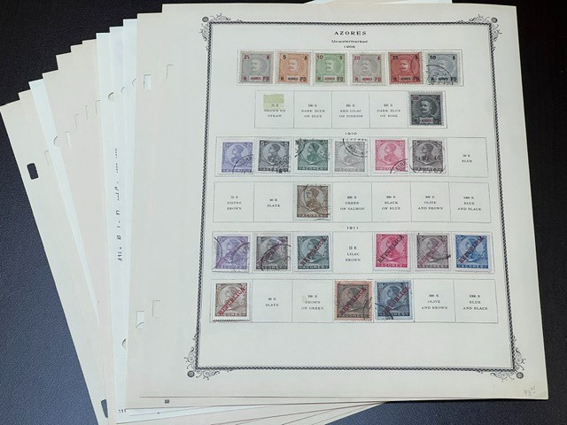 Azores 1906-32 Collection of Mint H & Used on Album Pages 2X1077 Azores 1906-32 Collection of Mint H & Used on Album Pages 2X1077