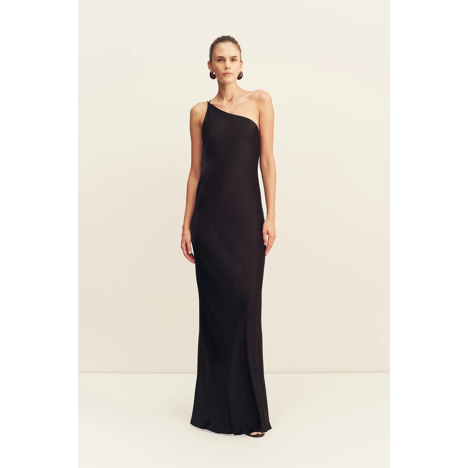 NWT Shona Joy La Lune One Shoulder Cowl Back Maxi Dress AU 10 US 6