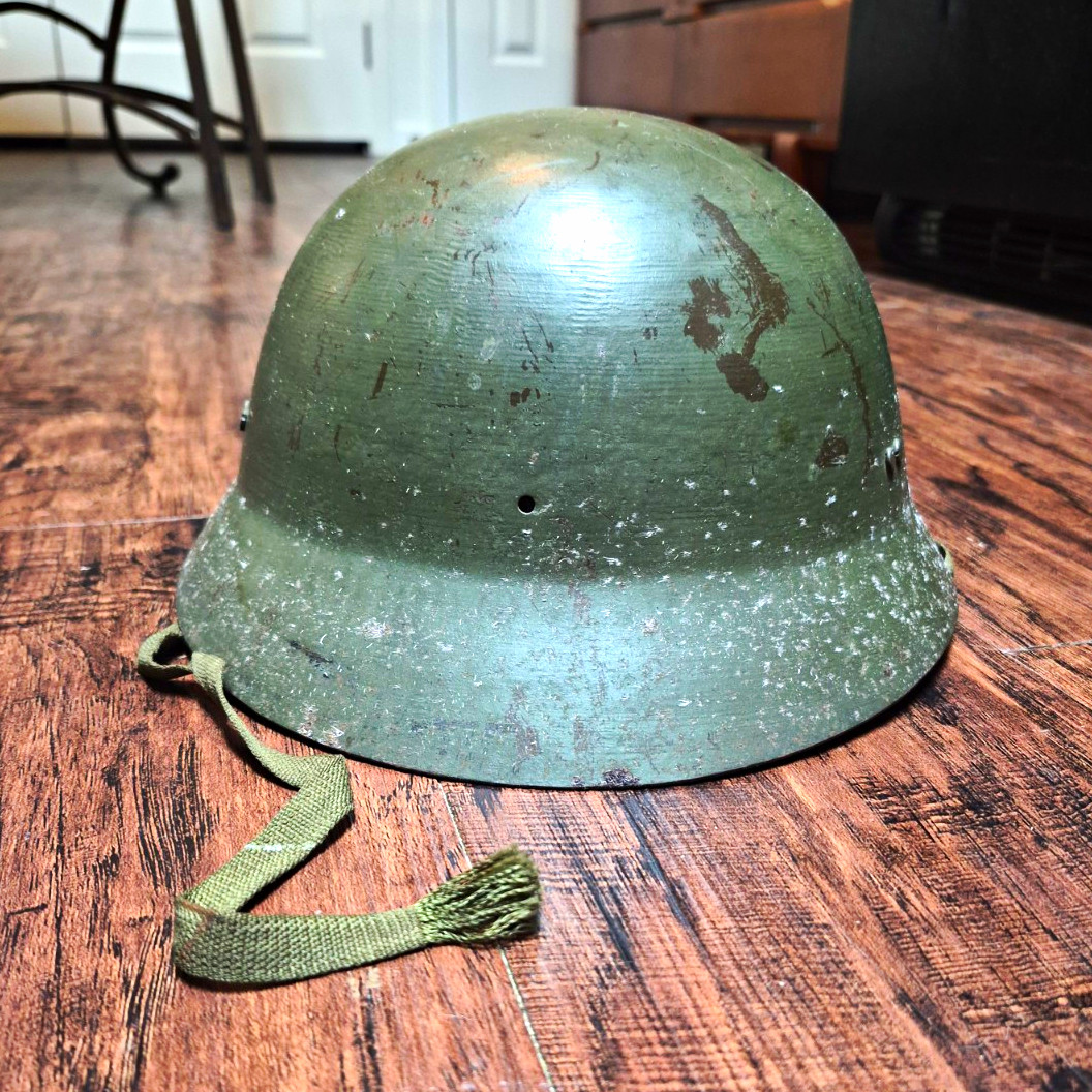 WWII Japanese Helmet Liner And Chinstrap With Kanji On Liner WWII Japanese Helmet Liner And Chinstrap With Kanji On Liner