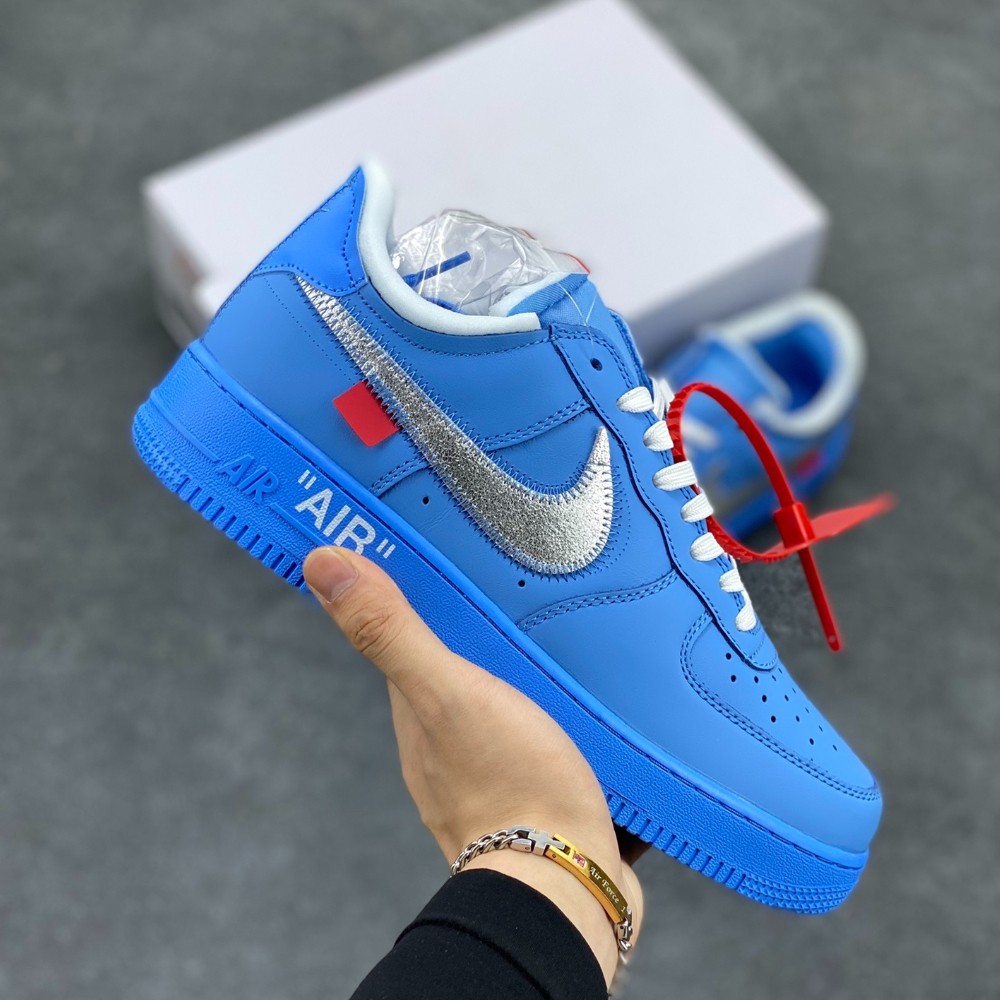 Off White Nk Air Force 1 Low \'07 MCA University Blue CI1173-400 Off White Nk Air Force 1 Low \'07 MCA University Blue CI1173-400