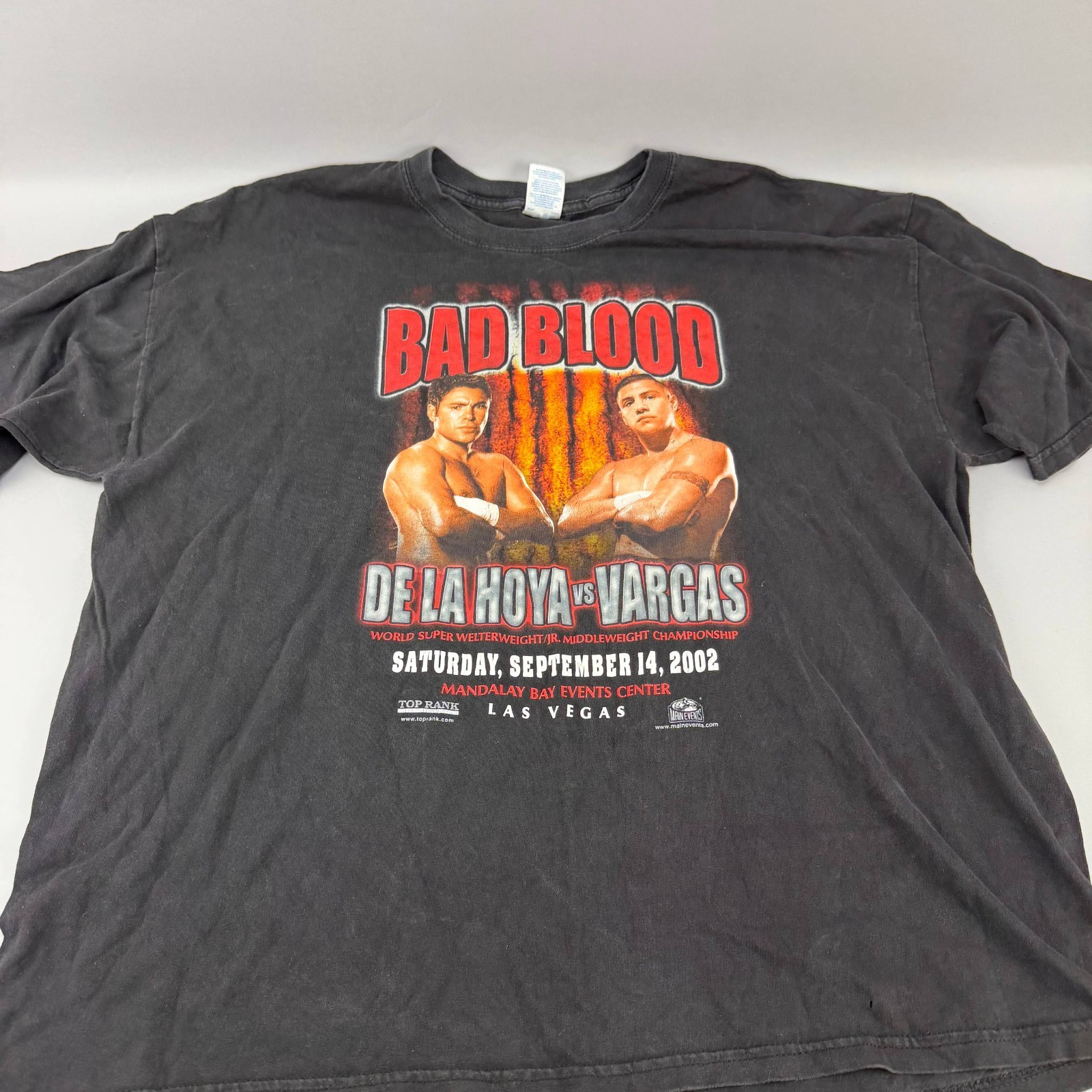 Vintage 2002 BAD BLOOD Oscar De LA Hoya vs Vargas Match Promo T-Shirt Size 2XL Vintage 2002 BAD BLOOD Oscar De LA Hoya vs Vargas Match Promo T-Shirt Size 2XL
