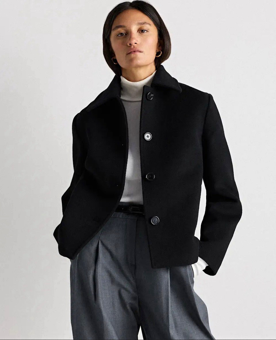 Quince Women’s Wool Cashmere Short Coat L NWT