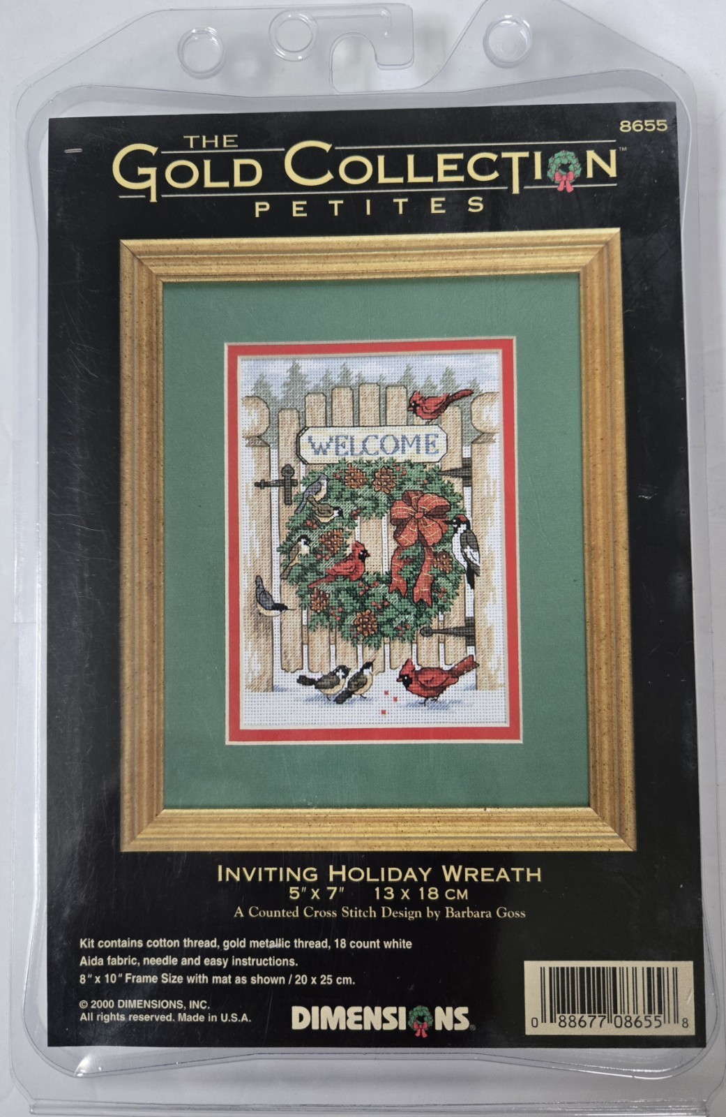 Dimensions Gold Collections Petite Cross Stitch Kit INVITING HOLIDAY WREATH 8655 Dimensions Gold Collections Petite Cross Stitch Kit INVITING HOLIDAY WREATH 8655