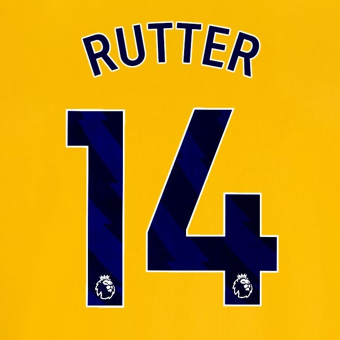 2024 2025 OFFICIAL BRIGHTON RUTTER 14 AWAY BLUE PLAYER SIZE NAMESET