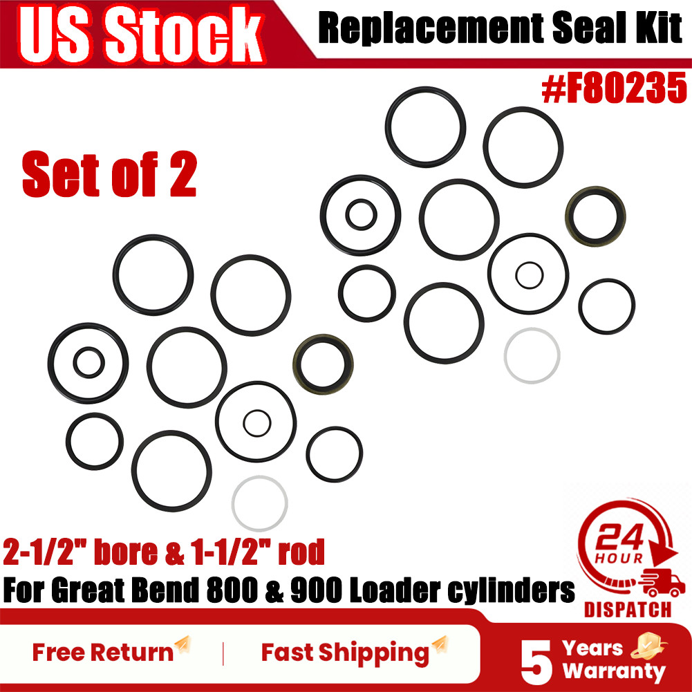 2 Set For Some Great Bend 800 & 900 Loader Cylinders F80235 Replacement Seal Kit