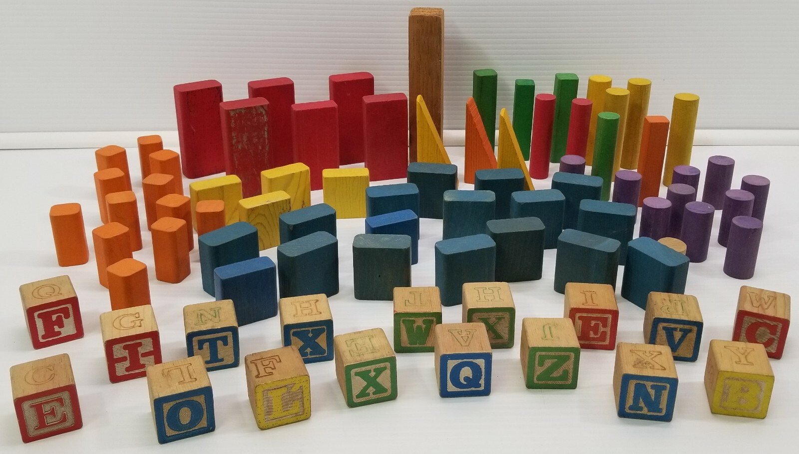 KK) Vintage Lot of 82 Piece Wooden Toy Blocks Letters KK) Vintage Lot of 82 Piece Wooden Toy Blocks Letters