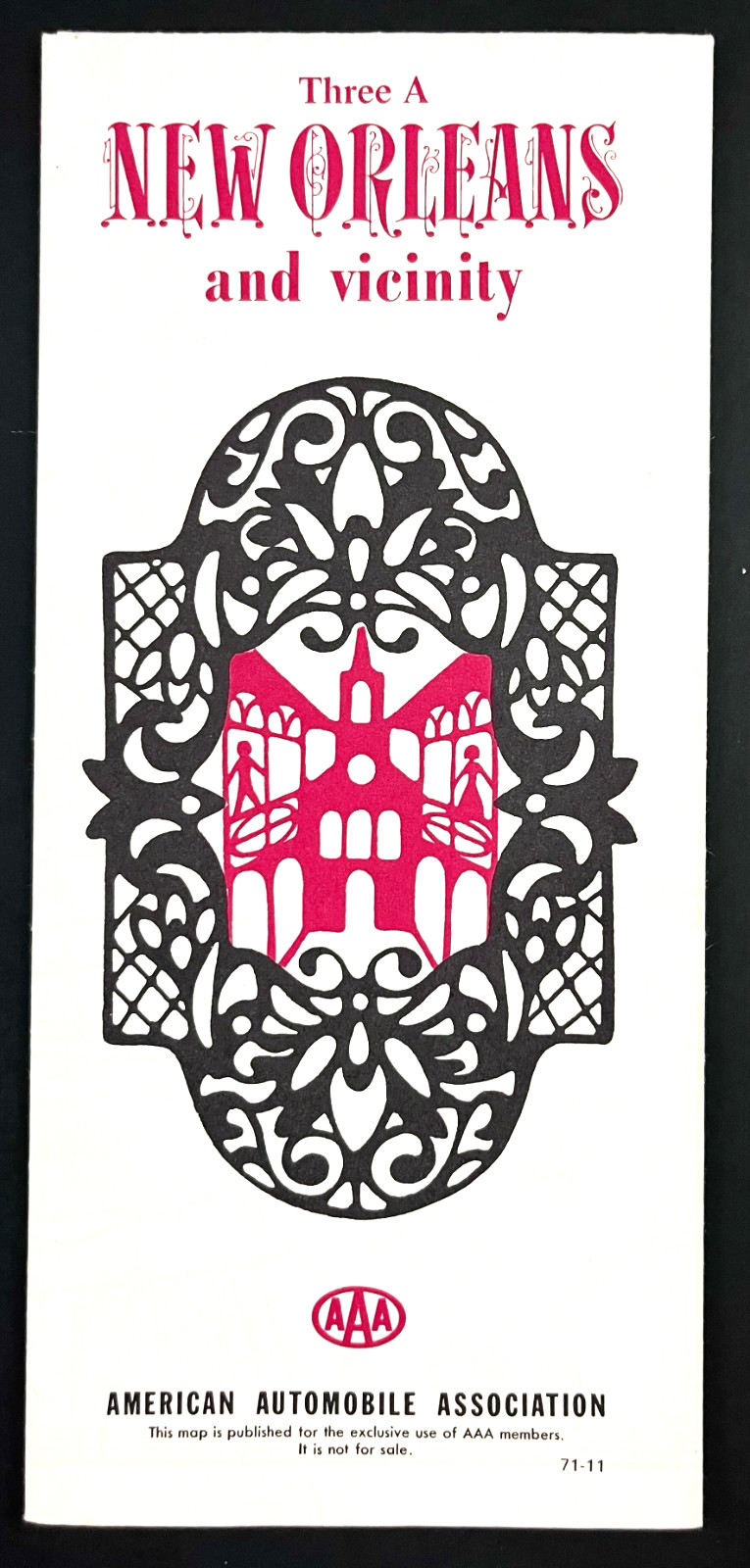 1971 New Orleans Vicinity Tourist AAA Map Louisiana Vintage LA Travel Brochure