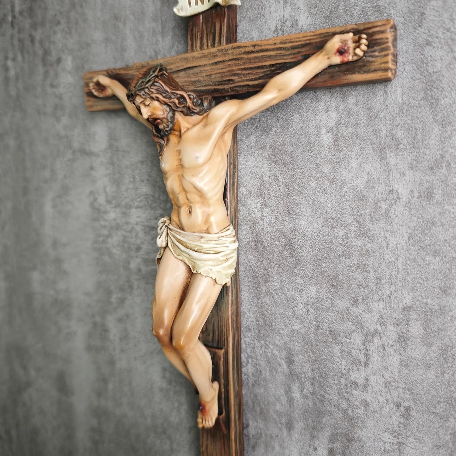 10 inch Handmade Wall Cross Realistic Crucifix INRI Jesus Christ Religious Deco 10 inch Handmade Wall Cross Realistic Crucifix INRI Jesus Christ Religious Deco