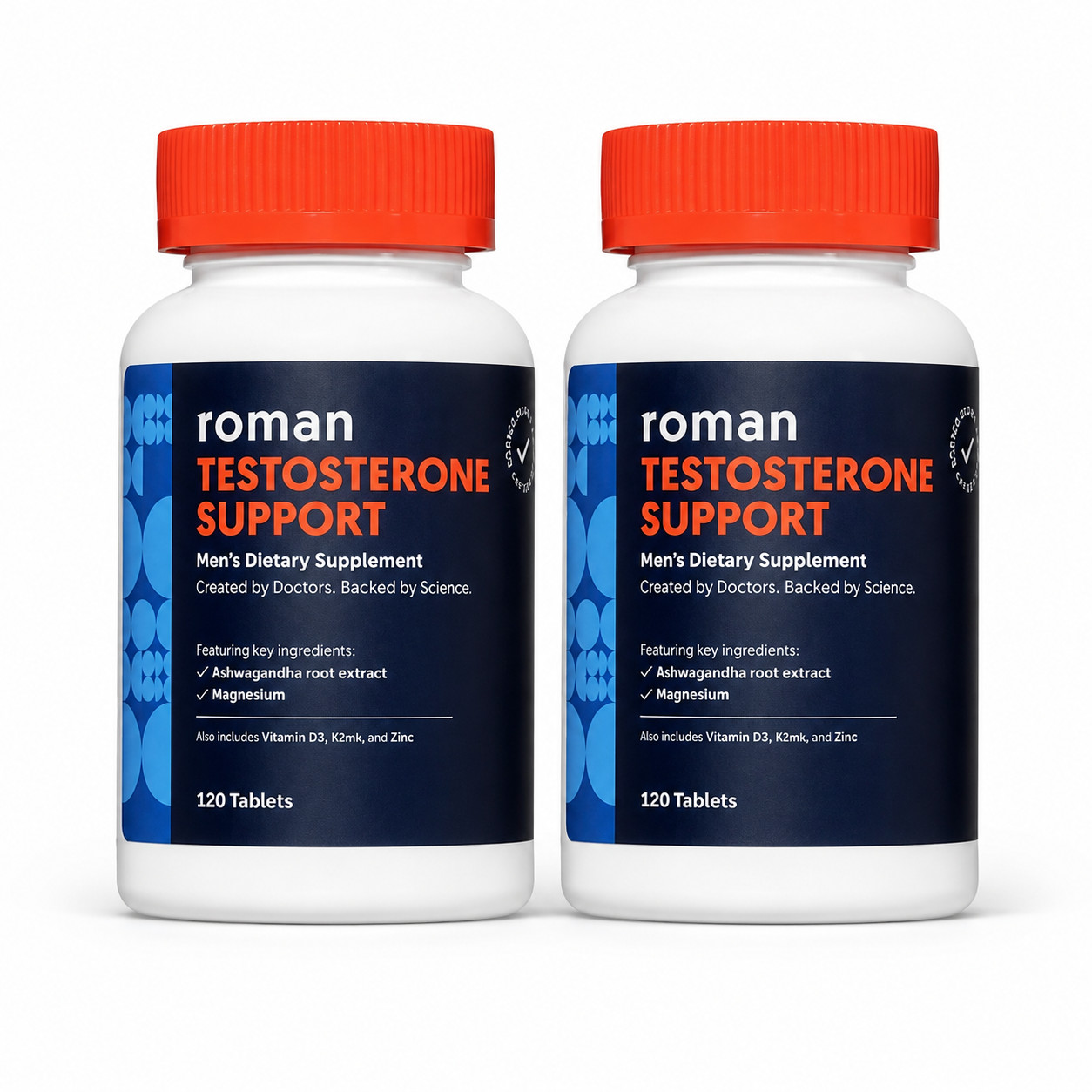 Roman Testosterone Booster Supplement Tablets Men’s 2-Bottle, 240ct, exp 10/26 Roman Testosterone Booster Supplement Tablets Men’s 2-Bottle, 240ct, exp 10/26