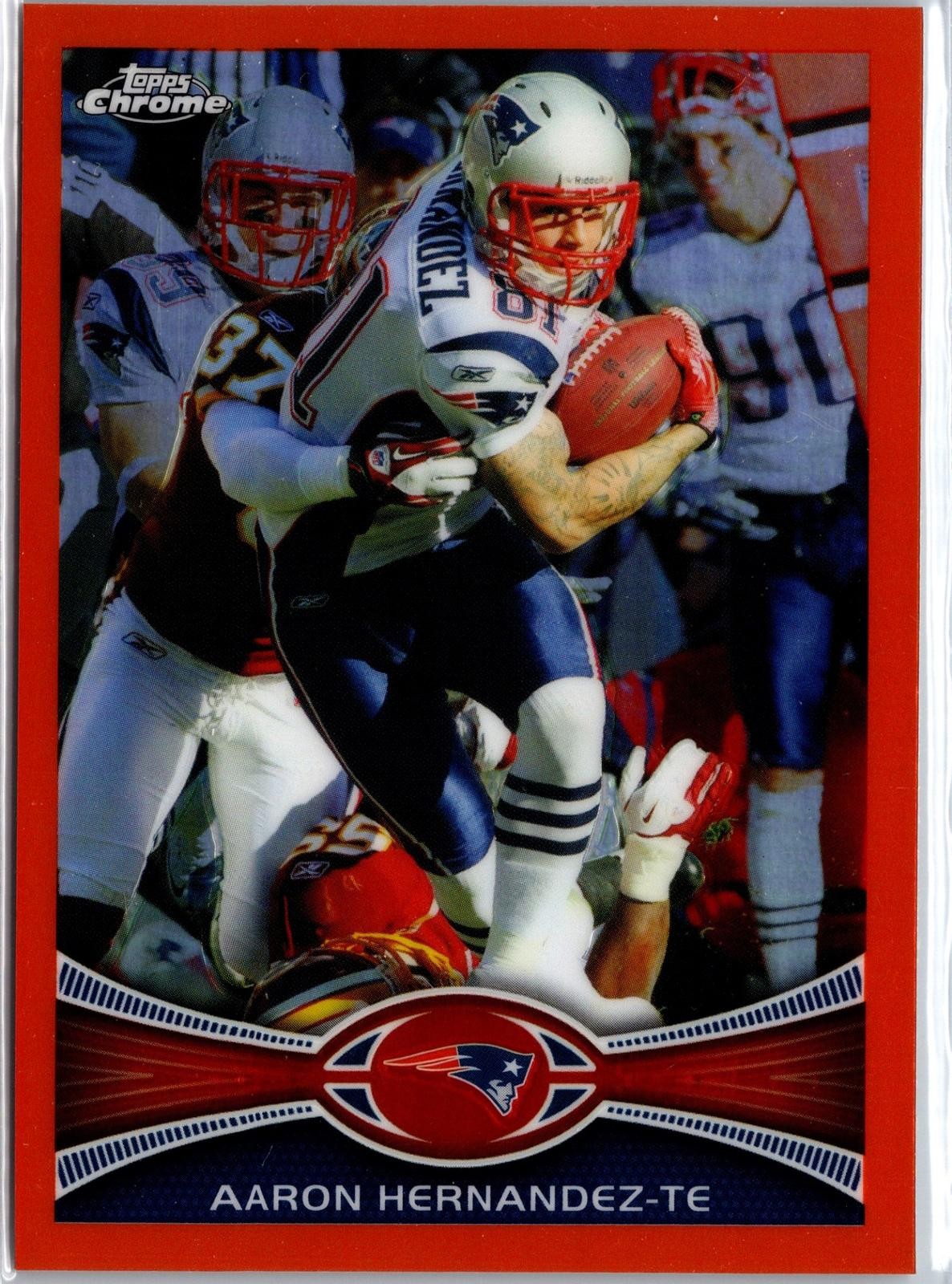 2012 Topps Chrome #112 Aaron Hernandez Orange Refractor 2012 Topps Chrome #112 Aaron Hernandez Orange Refractor