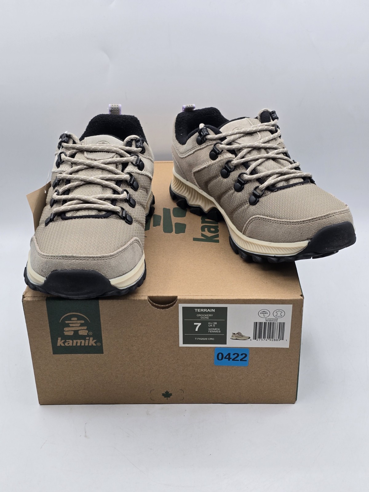 Kamik Women\'s Terrain Fall Shoes Waterproof -suede Upper - Gray Green - Sz 7 NIB