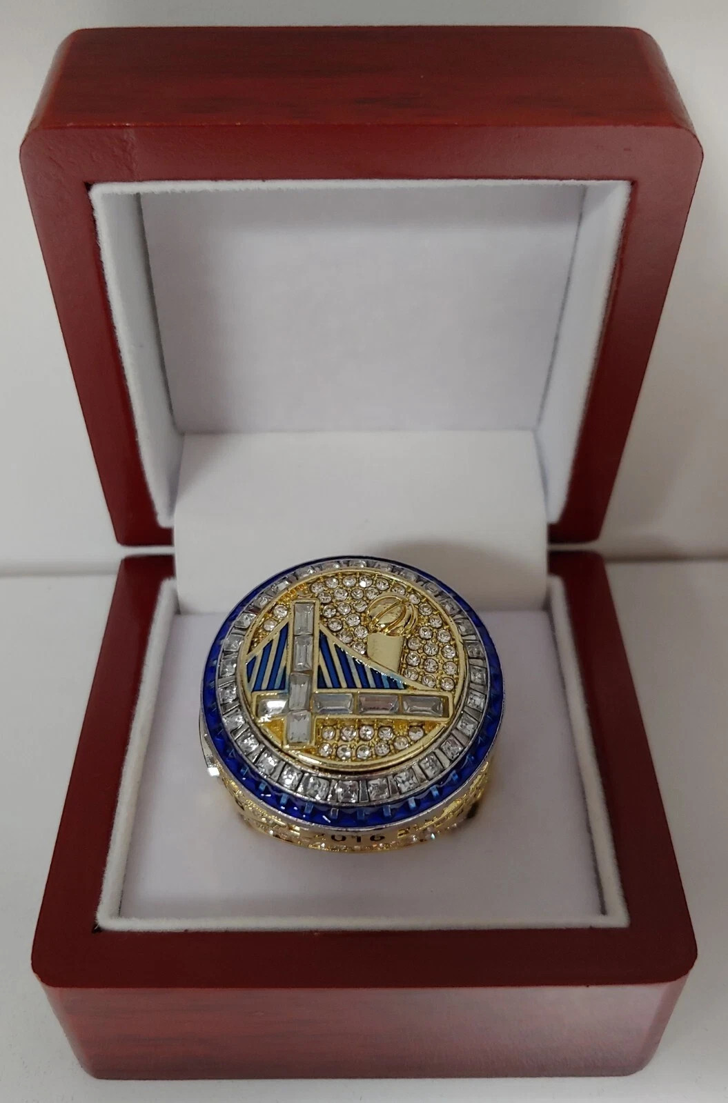 Kevin Durant - 2017 Golden State Warriors Championship Ring W Wooden Display Box