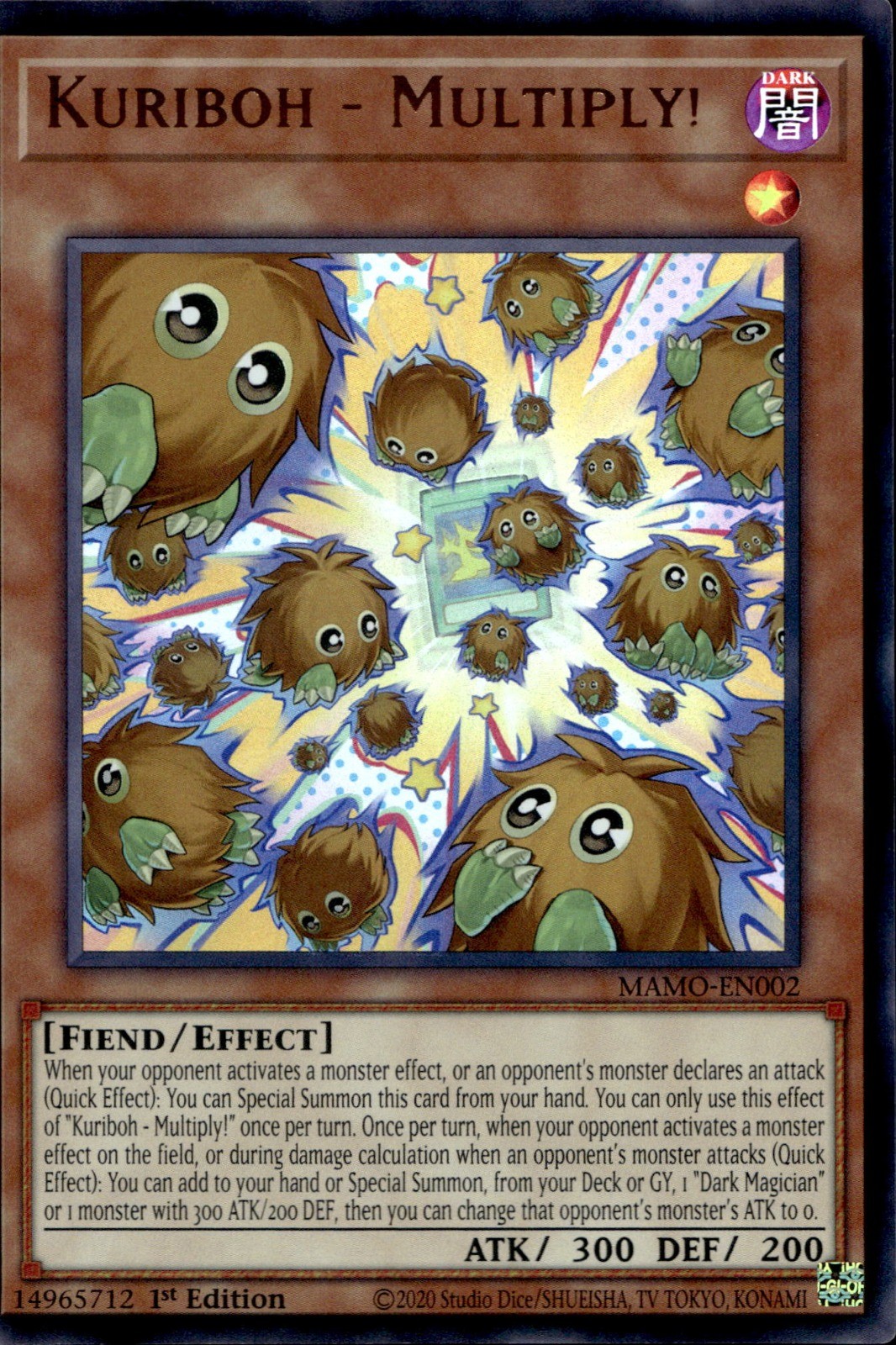 Yu-Gi-Oh Kuriboh - Multiply 1st Edition MAMO-EN002 Ultra Rare LP x1 Yu-Gi-Oh Kuriboh - Multiply 1st Edition MAMO-EN002 Ultra Rare LP x1