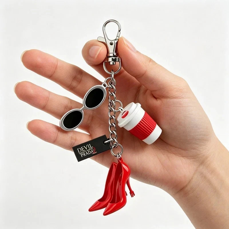 THE DEVIL WEARS PRADA 2 Bag Hanging Charm Red Heels Keychain Movie Collectible THE DEVIL WEARS PRADA 2 Bag Hanging Charm Red Heels Keychain Movie Collectible