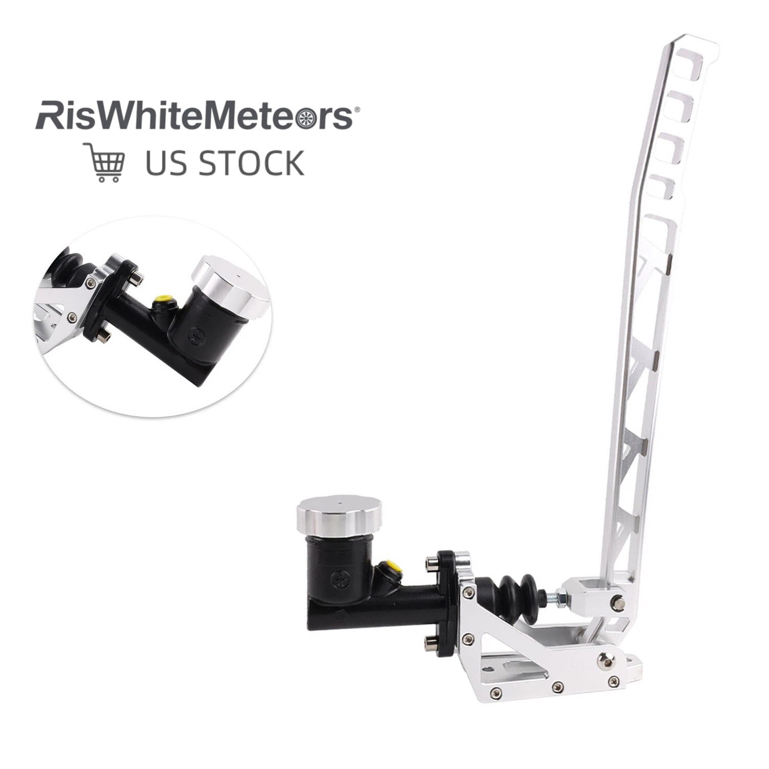 Aluminum Hydro E-Brake Drift Racing Hydraulic Long Arm Handbrake Gear Kit Silver