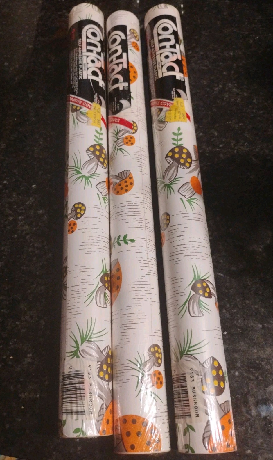 VTG Merry Mushroom Contact Paper 1970s 80s NEW OLD STOCK, RARE 3 Rolls