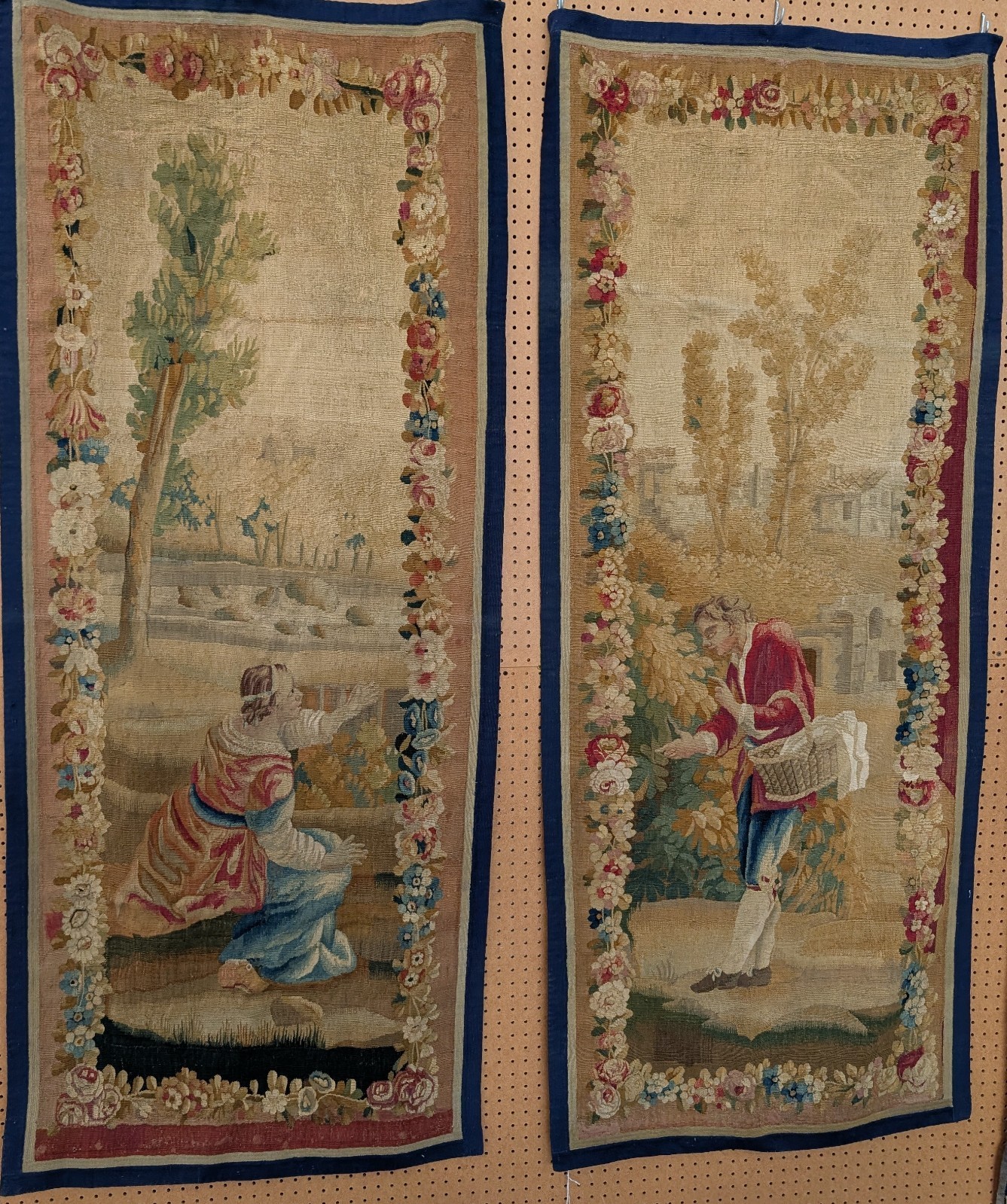 Pr. 18th cent. French Aubusson Wool Tapestries