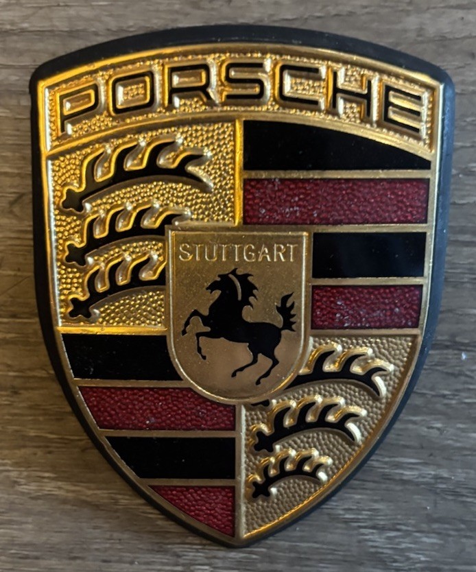 STUTTGART Porsche 991 559 211 01 OEM Hood Emblem 911 / Boxter / Macan / Cayman STUTTGART Porsche 991 559 211 01 OEM Hood Emblem 911 / Boxter / Macan / Cayman