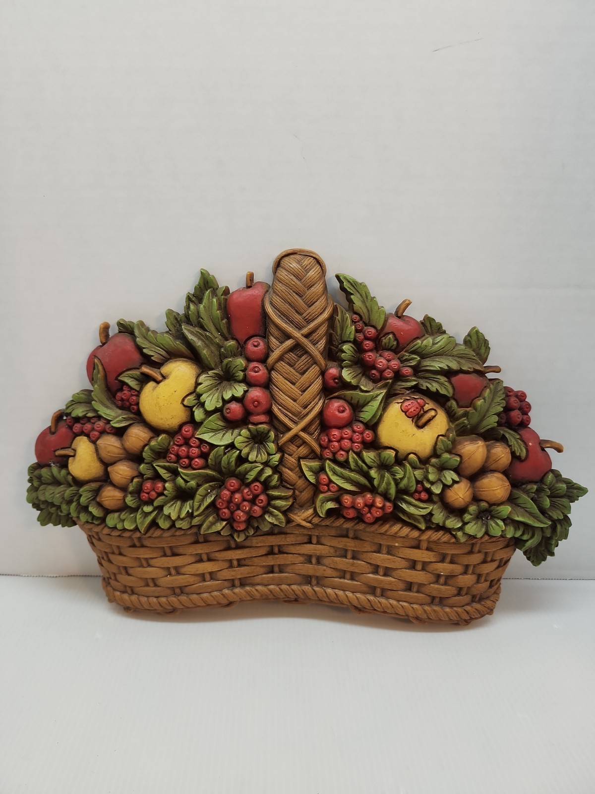 Vtg MCM Homco Basket of Fruit Wall Art-Kitchen Hanging Decor 14 Vtg MCM Homco Basket of Fruit Wall Art-Kitchen Hanging Decor 14